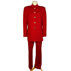 90s St. John Set | Red Knit | Bust 40-50 | Waist 31-36 | Size 8 - 10 | Vintage